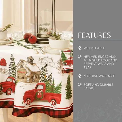 Miniatura 3 de Elrene Home Fashions - Juego de 4 manteles individuales de tela vintage para árbol de Navidad, 13 x 19 pulgadas