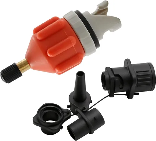 Miniatura 5 de Adaptador de bomba SUP, bomba de aire inflable para barco, kit de adaptador de válvula de aire, boquilla de aire, cabezal de conversión Naranja