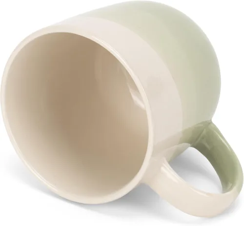 Miniatura 4 de Elanze Designs Paquete de 2 tazas de café de cerámica de cerámica de 14 onzas, color verde eucalipto