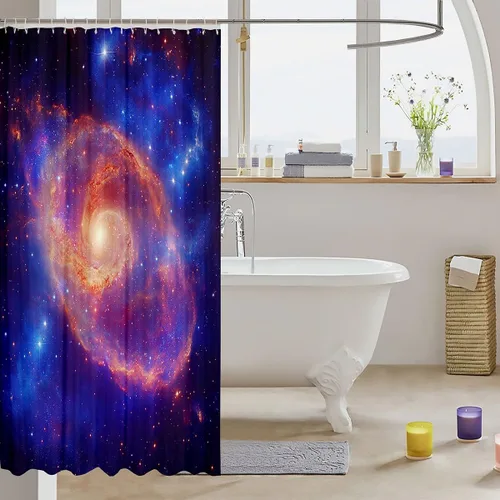 Miniatura 3 de Erosebridal Cortina de baño de galaxia para niños, decoración de habitación espacial, 72 pulgadas de ancho x 72 pulgadas de largo, cortina de ducha