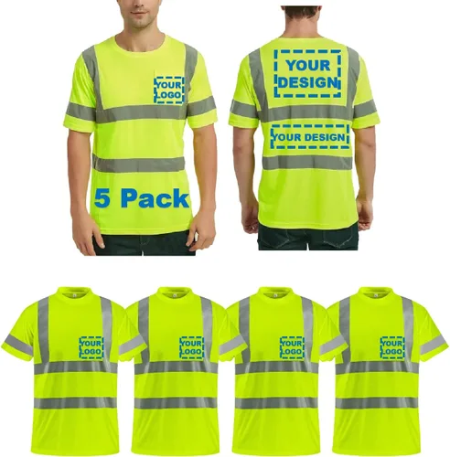 Miniatura 19 de BeautyWill Camisa de seguridad con logotipo personalizado Hi Vis Class2 Camisa reflectante de alta visibilidad con bolsillo Camisa de trabajo