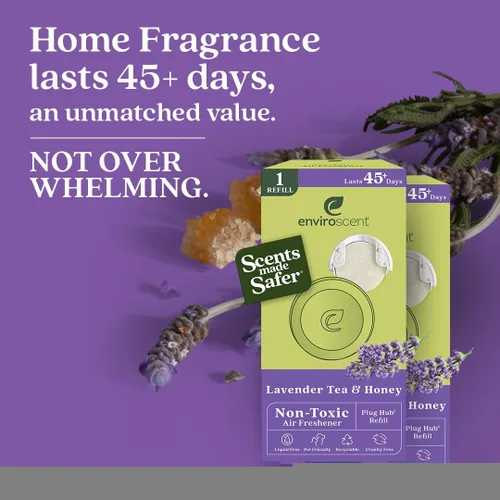 Miniatura 5 de Enviroscent Recambios de ambientador no tóxico (té de lavanda y miel) Ambientador enchufable para el hogar Recambios de aceite esencial