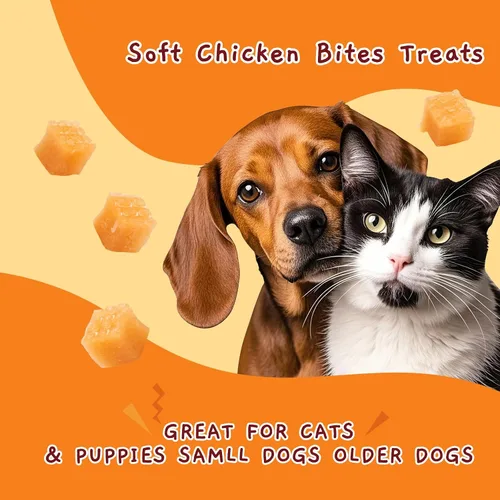 Miniatura 6 de Jungle Calling Golosinas suaves de pollo para gatos y perros, aperitivos masticables naturales sin granos para recompensas de entrenamiento