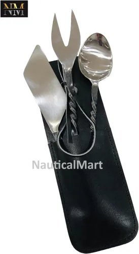 Miniatura 6 de Juego de utensilios de comedor con 3 piezas de cubiertos, cuchillo, tenedor, cuchara decoración cubiertos medieval vikingo