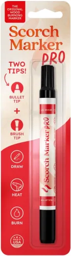 Scorch Marker - Marcador de leña, kit de pirografía 2 en 1 para adultos, herramienta de quema de madera para manualidades, plantillas y letras, kit