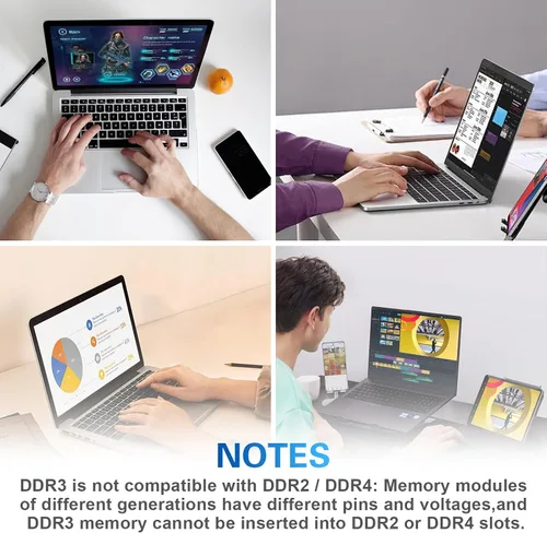 Miniatura 6 de LIYI DDR3L 4GB RAM Individual 1066MHz PC3 PC3L-8500 CL7 1.35V DRAM de Baja Tensión SO-DIMM DDR3L RAM 204-Pin 2Rx8 Doble Rango Sin Búfer No-ECC