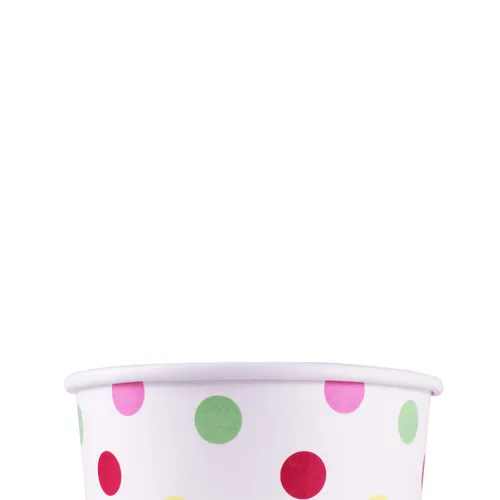 Miniatura 2 de Karat Copas de papel para helado y tazones de sopa para alimentos calientes y fríos, ideales para sopa, helado, gelato, yogur y aperitivos, lunares
