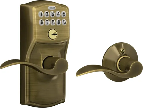 Miniatura 18 de Schlage - FE575 PLY 626 FLA Plymouth - Entrada de teclado con bloqueo automático y palancas Elan, cromado con brocha. Cromo satinado