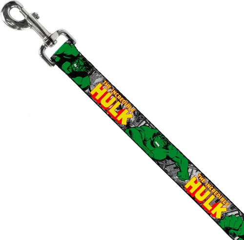 Miniatura 2 de Marvel Comics Correa para mascotas, correa para perro, la increíble acción de Hulk posa cómics apilados, 4 pies de largo 1.0 pulgadas de ancho