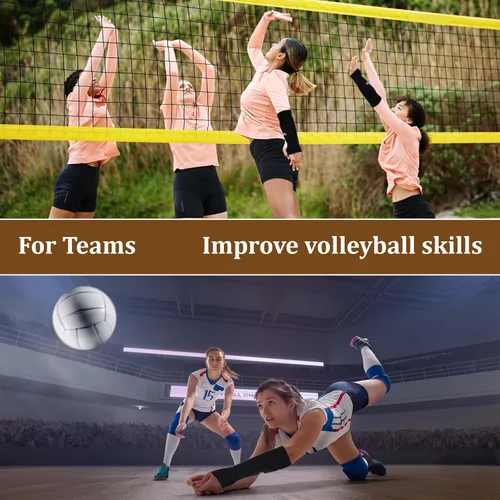 Miniatura 4 de Ymapinc Mangas de voleibol para brazos, mangas protectoras acolchadas con orificio para el pulgar, diseño transpirable y ligero para hombres y Negro