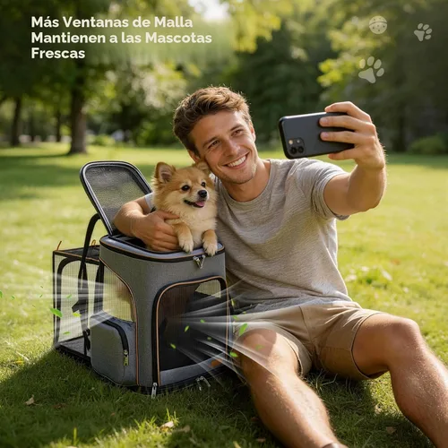 Miniatura 7 de Lekereise Mochila para Gatos Expandible Transportador de Mascotas Mochila para Gatos y Perros Pequeños, Mochila Transportador de Perros Plegable