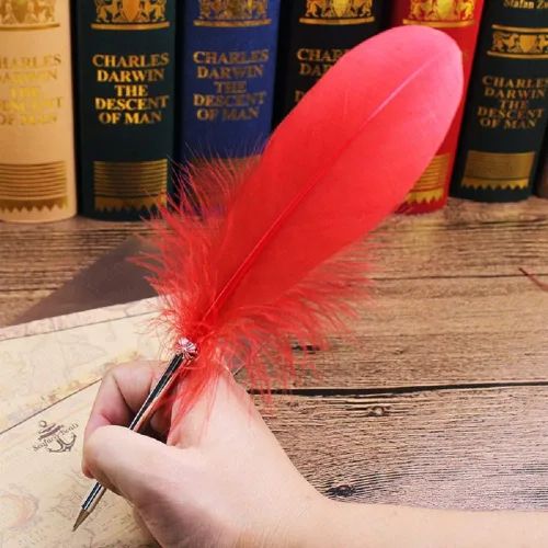 Miniatura 10 de SpyShop Bolígrafo de plumas, tinta negra, pluma vintage, pluma chapada refinada, bolígrafo para escritura escolar, regalo de boda, bolígrafo de Negro