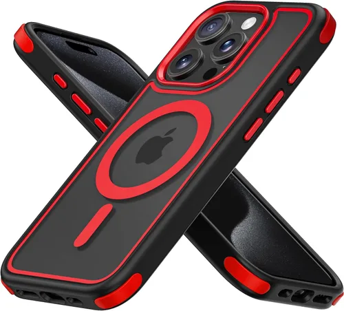 Miniatura 23 de Mobnano Funda para iPhone 13 Pro, compatible con MagSafe, funda transparente con anillo magnético, diseño multicolor protector a prueba de golpes