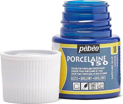 Miniatura 16 de Pebeo Porcelaine 150 - Pintura para porcelana de alto brillo a base de agua, botella de 45 ml - Negro abismo Abismo Negro