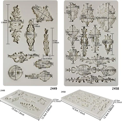 Miniatura 3 de Moldes de silicona de inspiración vintage para llaves y ojo de cerradura de 2 unidades Llave y ojo de cerradura 2 bandejas