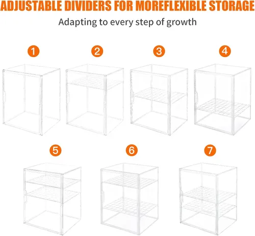 Miniatura 3 de YESGIRL Organizador de biberones transparente de 3 niveles, almacenamiento acrílico apilable transparente con cajón para encimera, estación