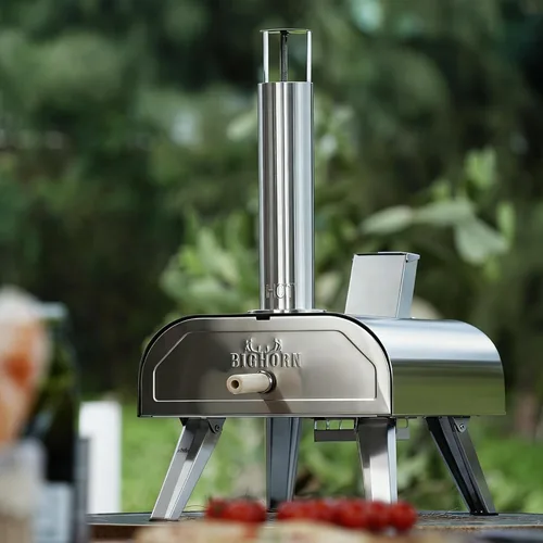 Miniatura 7 de BIG HORN OUTDOORS Horno de pizza de combustible dual de 12 pulgadas, eléctrico y pellet de madera, para interiores y exteriores, máquina de pizza