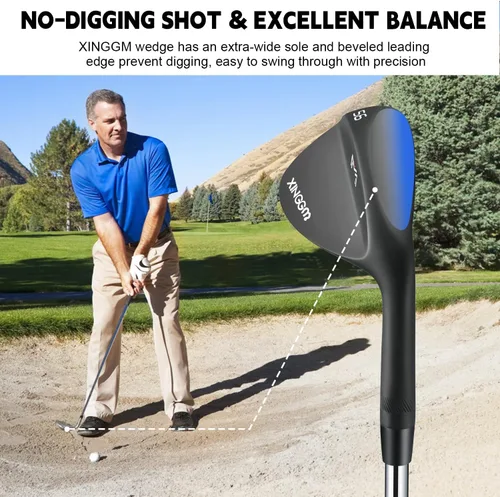Miniatura 2 de Forged Golf Wedge Set for Men or Individual 48/50/52/54/56/58/60/68/70/72 Degree RH Gap Wedge Sand Wedge Easily Escape from Bunker,Milled Face for