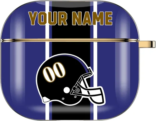 Miniatura 30 de Funda personalizada para casco de fútbol americano con nombre y número para AirPods Pro de 3ª generación Pro 2 (2019 2021 2022) Funda protectora
