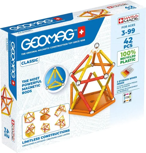 Miniatura 13 de Geomag Juguetes magnéticos clásicos para niños a partir de 8 años, 25 imanes educativos STEM para niños, bloques magnéticos hechos en Suiza