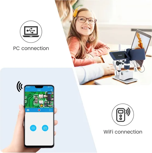 Miniatura 5 de Andonstar AD203S Microscopio Digital HDMI para Monedas con Errores con Soporte de Metal, Kit de Microscopio USB Portátil de Mano para Niños