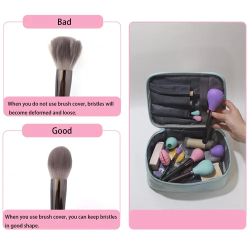 Miniatura 4 de LORMAY 4 fundas de silicona para brochas de maquillaje, burbujas de cepillo para proteger las cerdas de ser aplastadas y mantener la bolsa