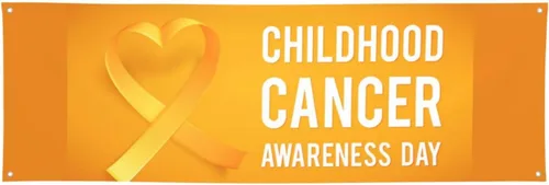 Miniatura 10 de Cartel del mes de concientización sobre el cáncer infantil de 24 x 71 pulgadas, decoraciones para porche, patio, tapiz de fondo, suministros de Negro