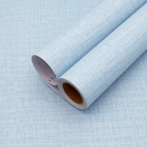 Yancorp Papel Tapiz de Tela Texturizada Grasscloth Despegar y Pegar Azul Papel de Contacto - 15.7"x120" Grasscloth Sintético Despegar y Pegar - Azul