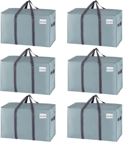 Miniatura 25 de VENO - Paquete de mudanzas, cajas de almacenamiento para embalaje universitario con tapas alternativas, para dormitorio, extragrande, asas