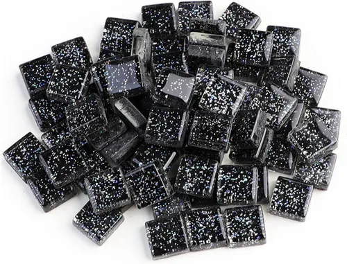 Miniatura 10 de Azulejos de mosaico, azulejos de vidrio, piezas de vidrio de mosaico de cristal brillante cuadrado a granel para decoración del hogar o manualidades