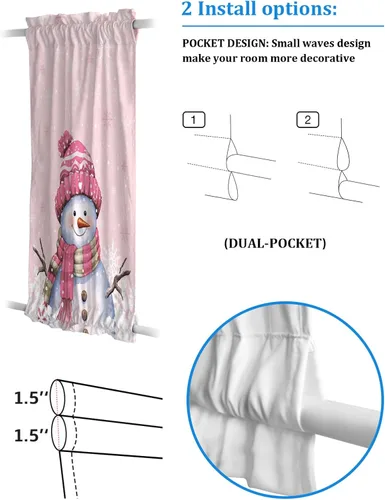 Miniatura 3 de Cortinas opacas para puerta francesa, de cristal, para puerta delantera, trasera, puerta de patio, aislamiento térmico, bolsillo para barra