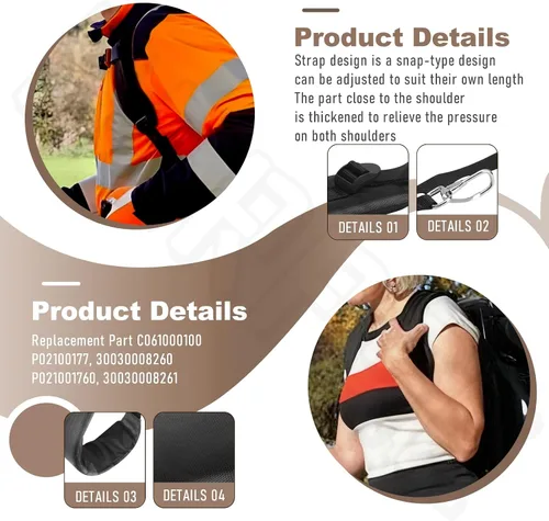 Miniatura 3 de Correas de soplador de mochila/arnés de soplador compatible con ecosopladores PB-260 PB260L PB261L PB-403 PB-403H PB413 PB-460 PB-601 sustituye a
