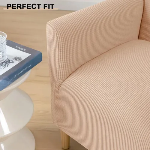 Miniatura 4 de Funda impermeable para silla decorativa con brazos, elástica de jacquard individual, funda de sofá suave tapizada para silla de club de lectura