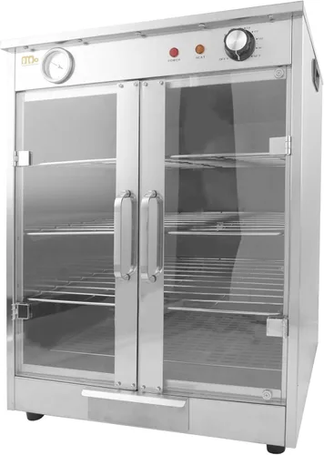Calentador eléctrico de alimentos de 4 estantes con capacidad para (8) cajas de pizza de 16 pulgadas, gabinete calentado de mantenimiento de