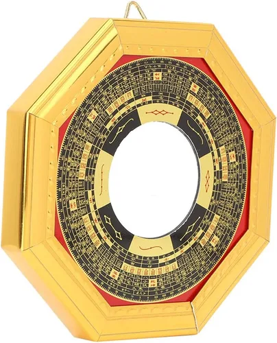 Miniatura 9 de Tyenaza Espejo Bagua, Feng Shui, espejo convexo chino tradicional para puerta de protección, suerte al aire libre para el hogar, negocios, buena