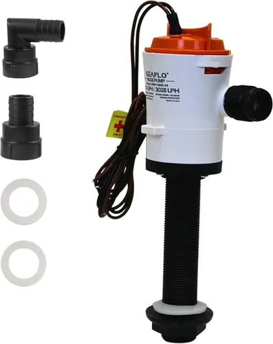 Miniatura 12 de Seaflo Livewell tanque de carnada viva sumergible con bomba de sentina para bote, 12 V, 800 gph