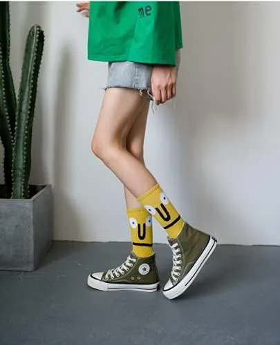 Miniatura 6 de MORSNE Divertidos calcetines novedosos de algodón, bonitos y coloridos para mujeres y hombres, regalos acogedores, juego de 10 pares, Multicolor