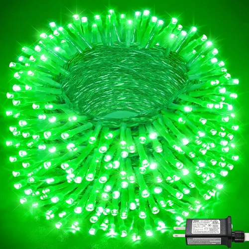 Miniatura 20 de Tira de 200 luces LED de 66 pies para exteriores, luces de Navidad conectables para interiores, cable transparente, impermeable, 8 modos de luces
