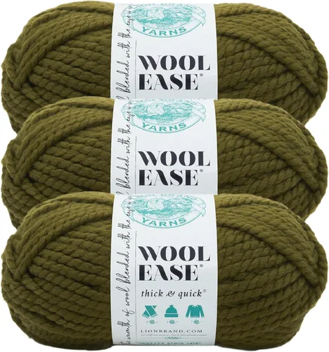 Miniatura 156 de Lion Brand Yarn - Ovillo de lana Wool-Ease Thick & Quick color fuerza aérea