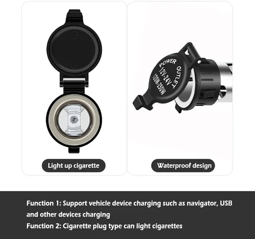 Miniatura 5 de Enchufe para encendedor de cigarrillos de 12 V, 2 unidades, enchufe para encendedor de cigarrillos con cable de extensión y cubierta impermeable