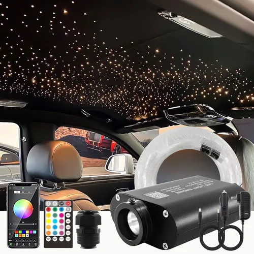 Miniatura 10 de ATOKEE Kit de 150 piezas de techo Starlight activado por sonido, hebras de fibra de 0.03 pulgadas y 6.5 pies, luces de estrella de 16 W