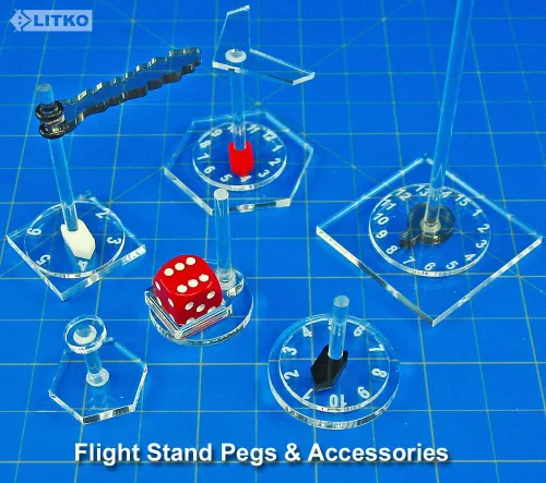 Miniatura 5 de LITKO Kit de soporte de vuelo circular de 1.063 in Compatible con Star Wars: Legion 0.059 in transparente con clavija de 1.25 pulgadas Paquete