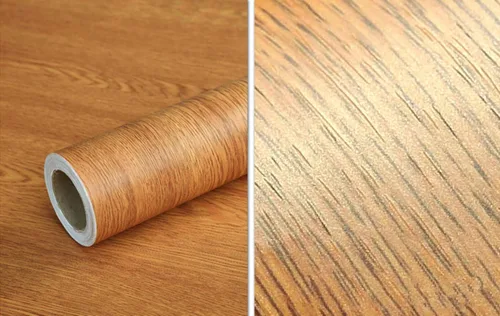 Miniatura 3 de TOOLDECO Papel tapiz de grano de madera para encimera, papel adhesivo decorativo de vinilo (15.8 x 79 pulgadas, amarillo)