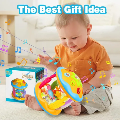 Miniatura 6 de Aboosam Juguetes para bebés de 6 a 12 meses - Juguetes musicales de aprendizaje para bebés de 12 a 18 meses - Juguete luminoso giratorio de océano