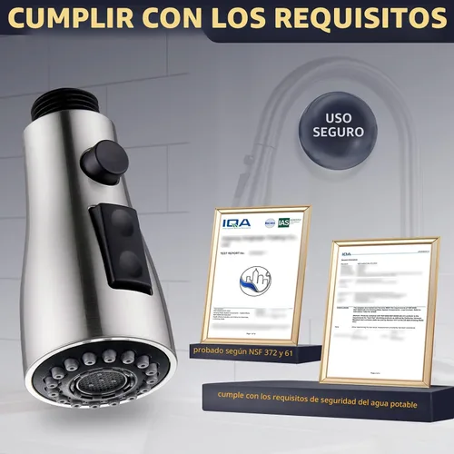 Miniatura 5 de Reemplazo de cabezal de llave de cocina Angle Simple, conector macho de rosca de G 1/2 o 13/16 pulgadas, probado según NSF/ANSI/CAN 61 y 372, Níquel