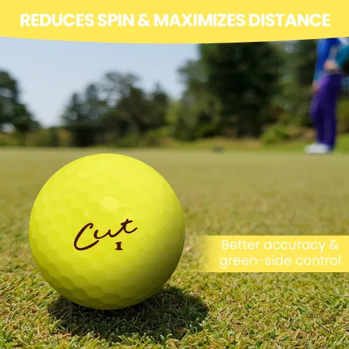 Miniatura 2 de Cut Golf – Pelotas de golf de distancia máxima de tacto suave – Una docena de bolas de giro reducido – Precisión mejorada, control lateral verde