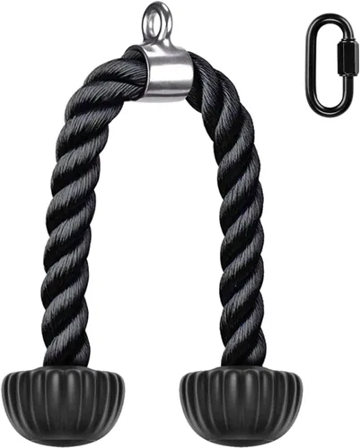 SELEWARE Accesorios de máquinas de cable de barra recta giratoria para gimnasio, barra de tracción barra de presión con mango de goma Cuerda de