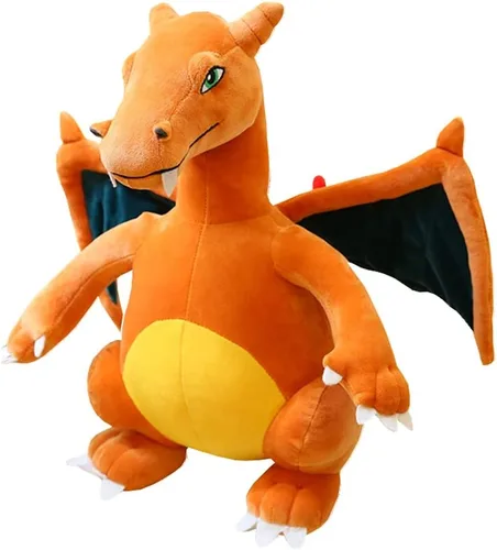 CHAOZI0 Dragón de peluche con alas malvadas, dragón que respira fuego, juguete de peluche de dragón de fuego, almohada, accesorios para fanáticos