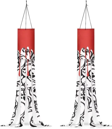 Miniatura 35 de Mummy Windsock - Calcetines de viento suaves e impermeables con bandera de Halloween, 2 piezas, lavables a máquina, secado rápido, bandera colgante
