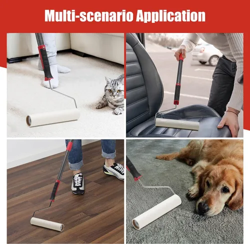 Miniatura 7 de Rodillos grandes para pelos de mascotas extra pegajosos, removedor de pelo de perros y gatos, 9.45 pulgadas de ancho, 51 pulgadas de largo, rodillo